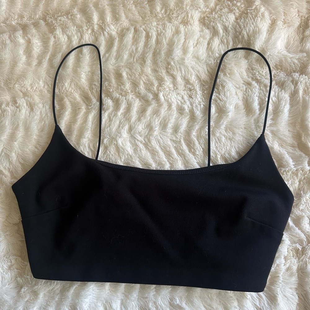 Forever 21 Black Spaghetti Strap Crop Top